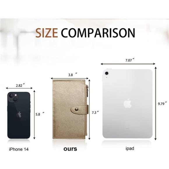 Womens Wallet RFID Blocking Bifold Multi Card Case Wallet with Zipper Pocket - Picture 2 of 6